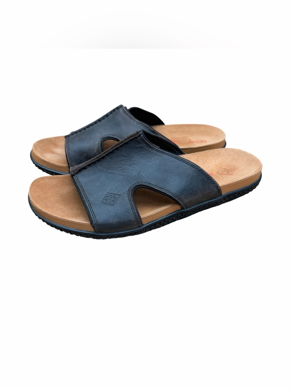 Quoddy Men's size 10 Slide Sandals in Black - Comfortable Open-Toe Slides